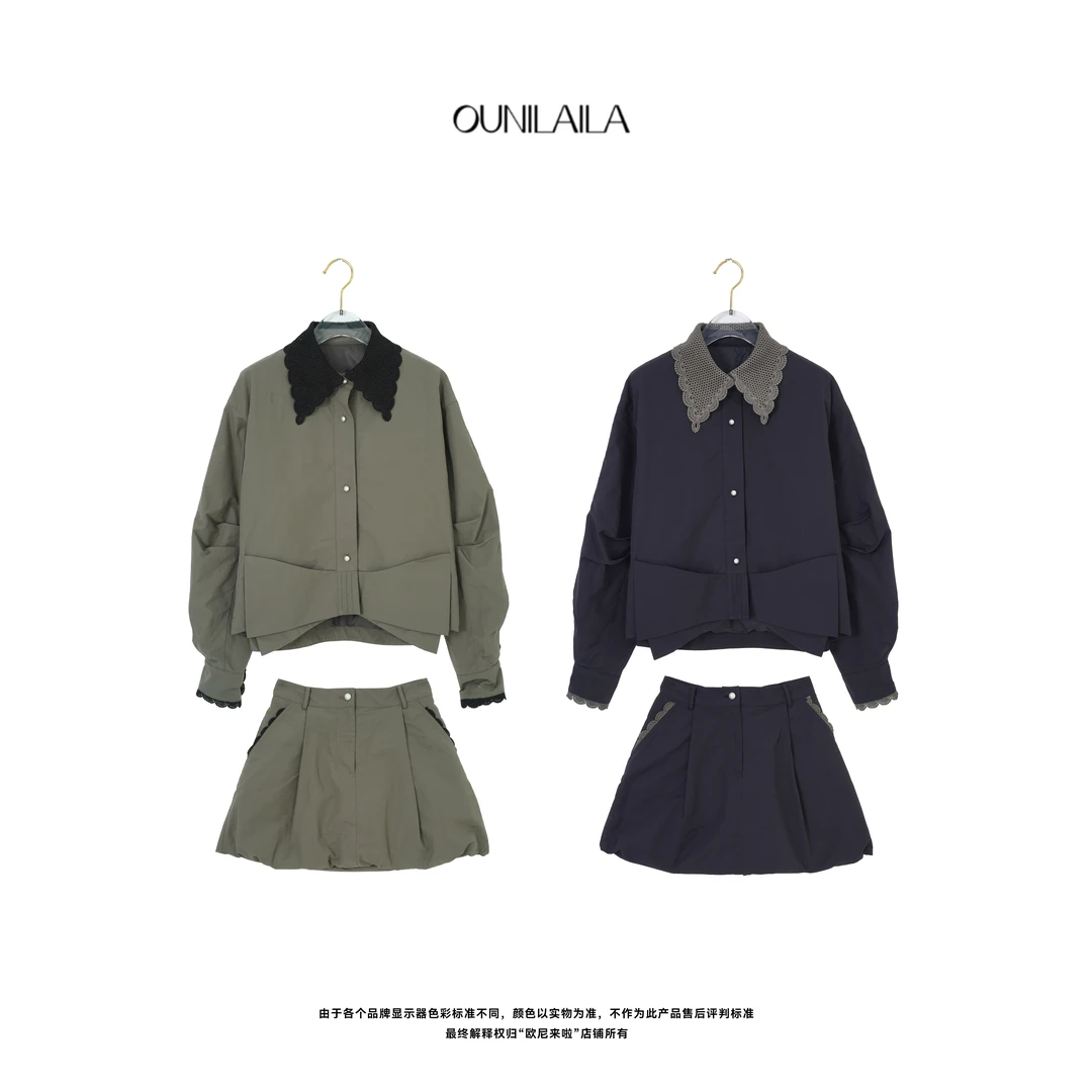 欧尼家 【过隙】设计师款蝴蝶结套装 / 棉服上衣+裙裤两件套TZ7272N