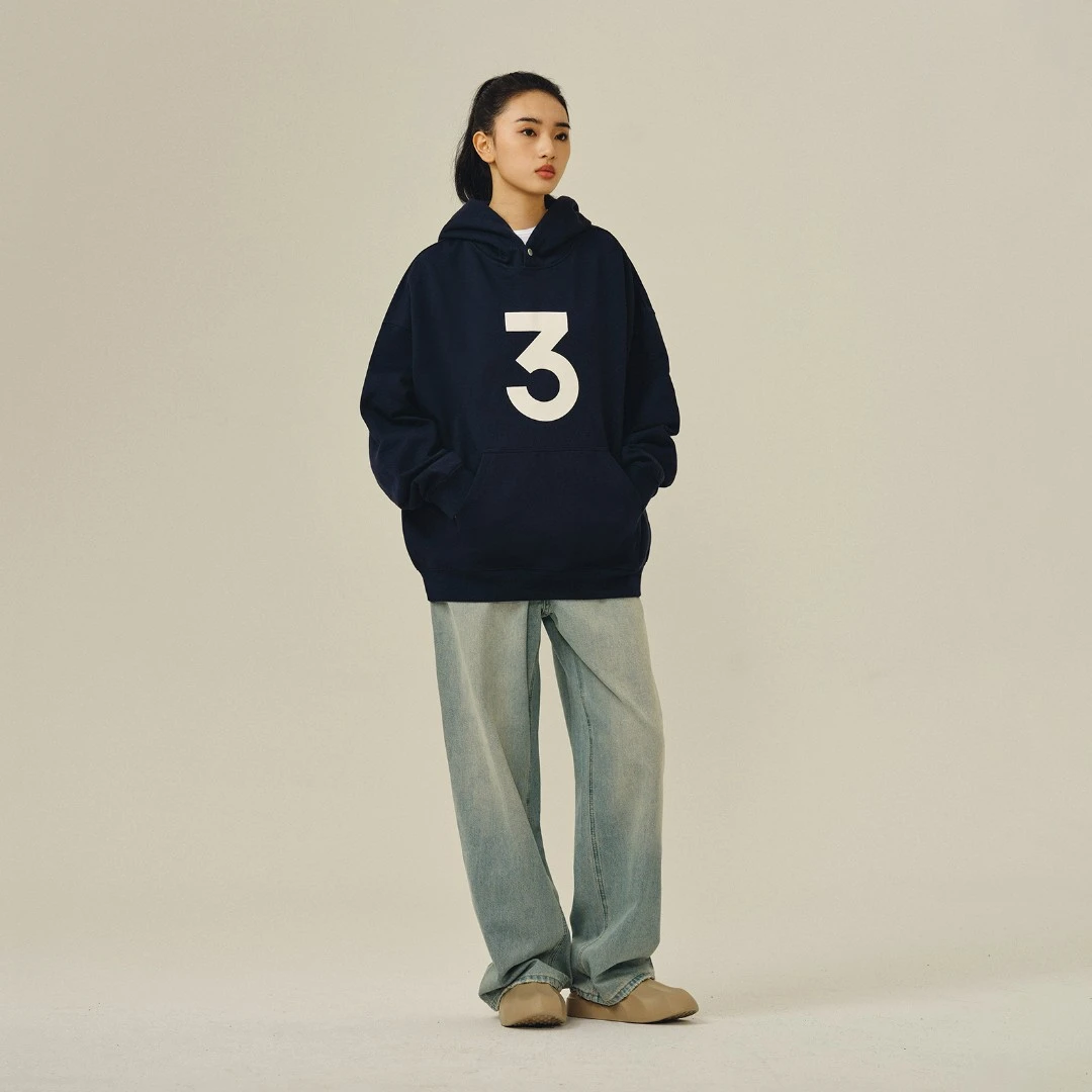 O₃臭氧 “满眼都是3” 数字长袖连帽卫衣