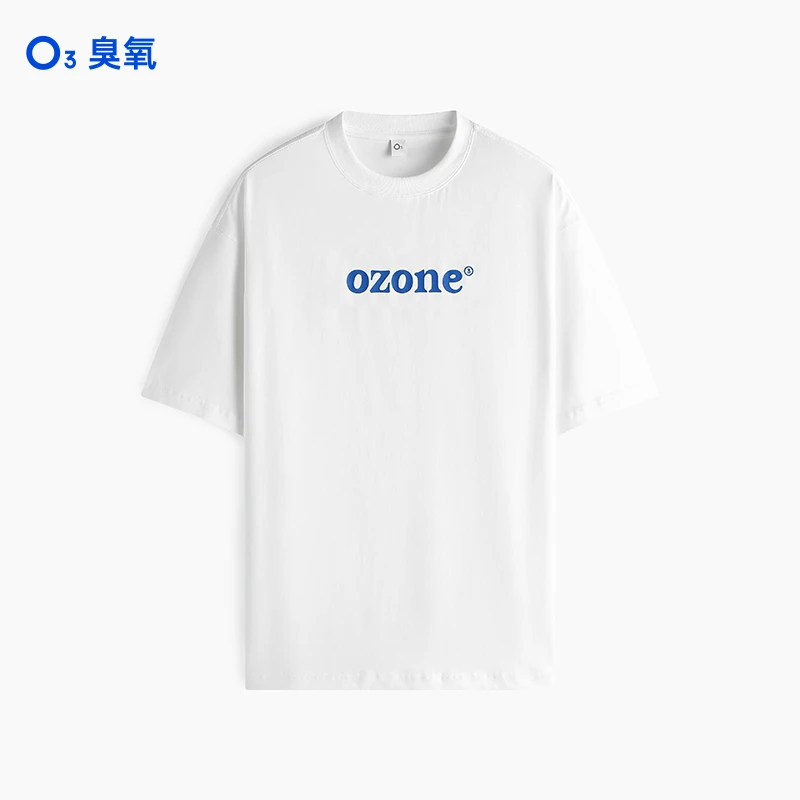 OZONE臭氧O₃ 撞色字母印花春夏情侣基础款纯棉百搭圆领短袖T恤