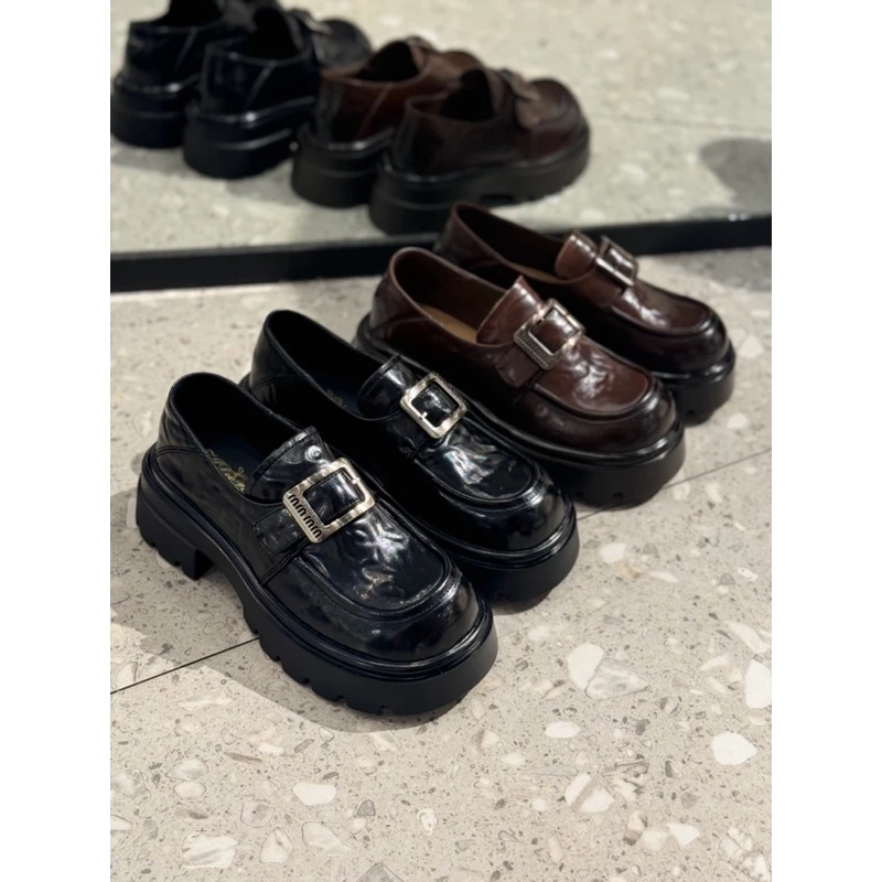 新品秋冬厚底松糕鞋乐福鞋单鞋女鞋2852
