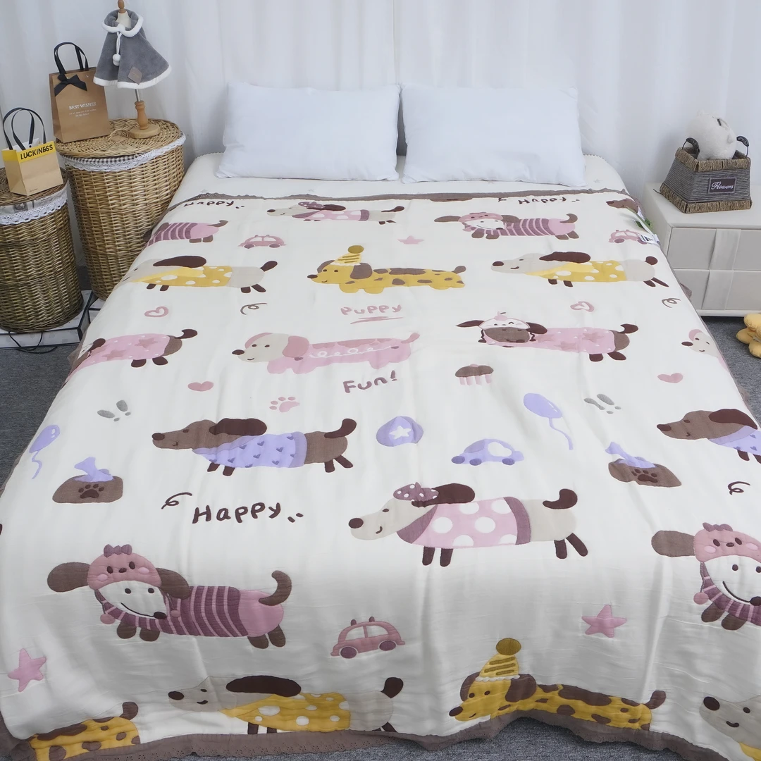 A类全棉纱布泡芙被子5斤面料柔软舒适加厚保暖亲肤 被子 哆哆狗