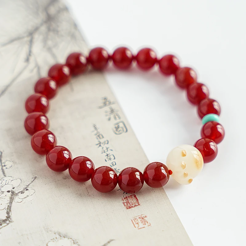 气质款红玛瑙单圈手链 多样性发一 -7365