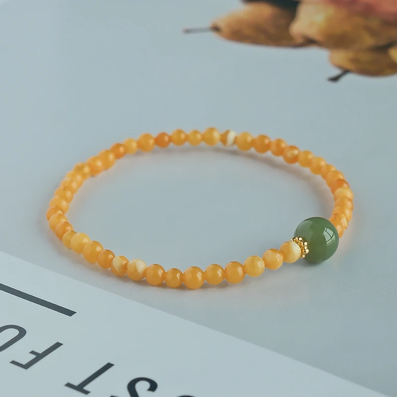 宫廷风蜜蜡手工单圈手链多样性发一-7230