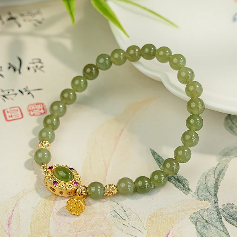 轻奢古风和田玉莲蓬手链 多样性发一-Y0217