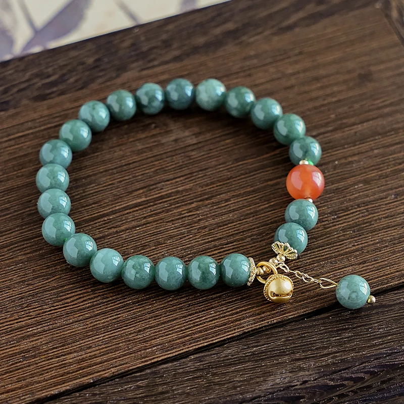 翡翠搭配小铃铛手作单圈手链多样性发一-7473