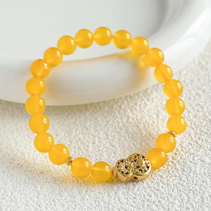 宫廷风黄玛瑙单圈手链 -7586