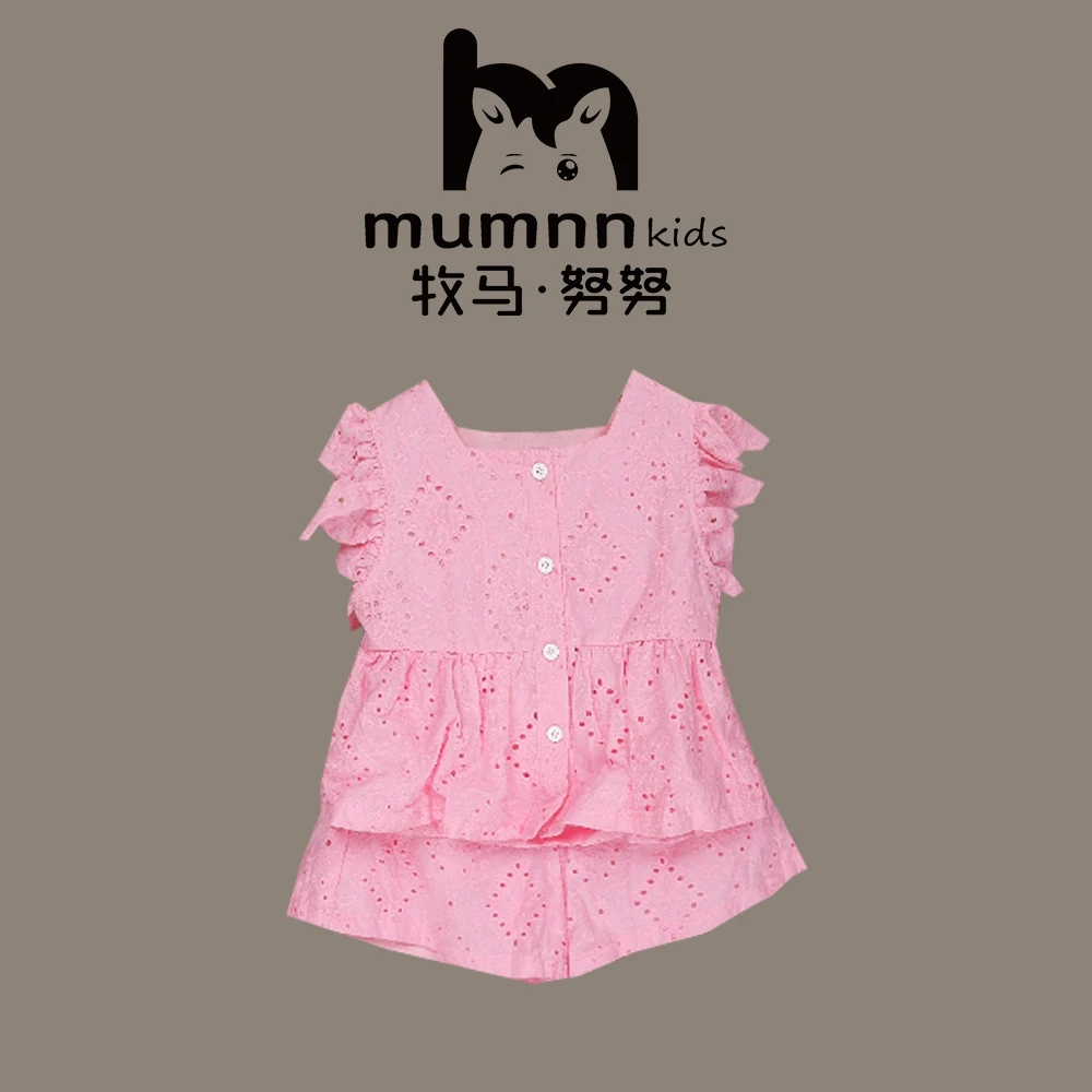 【XT0408】2024夏季新款女童洋气时尚粉色上衣