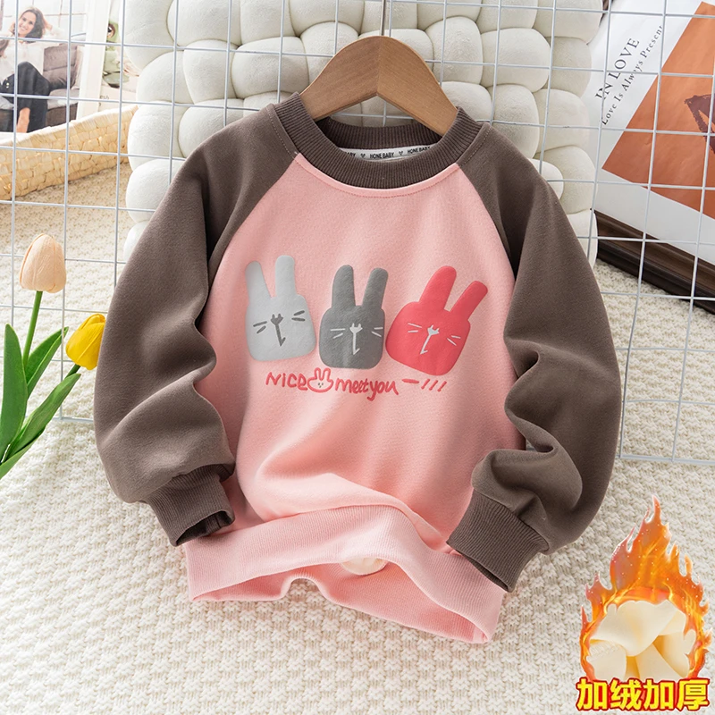 女童秋季23新款童装女宝宝洋气卫衣冬春款长袖套头衫小童网红上衣