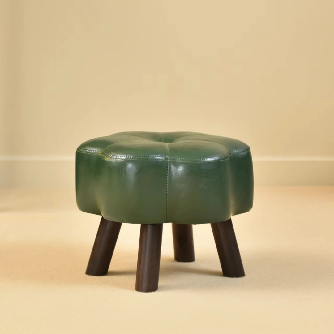 【花朵凳】实木软包凳子家用板凳客厅矮凳木头凳子换鞋凳小凳皮凳