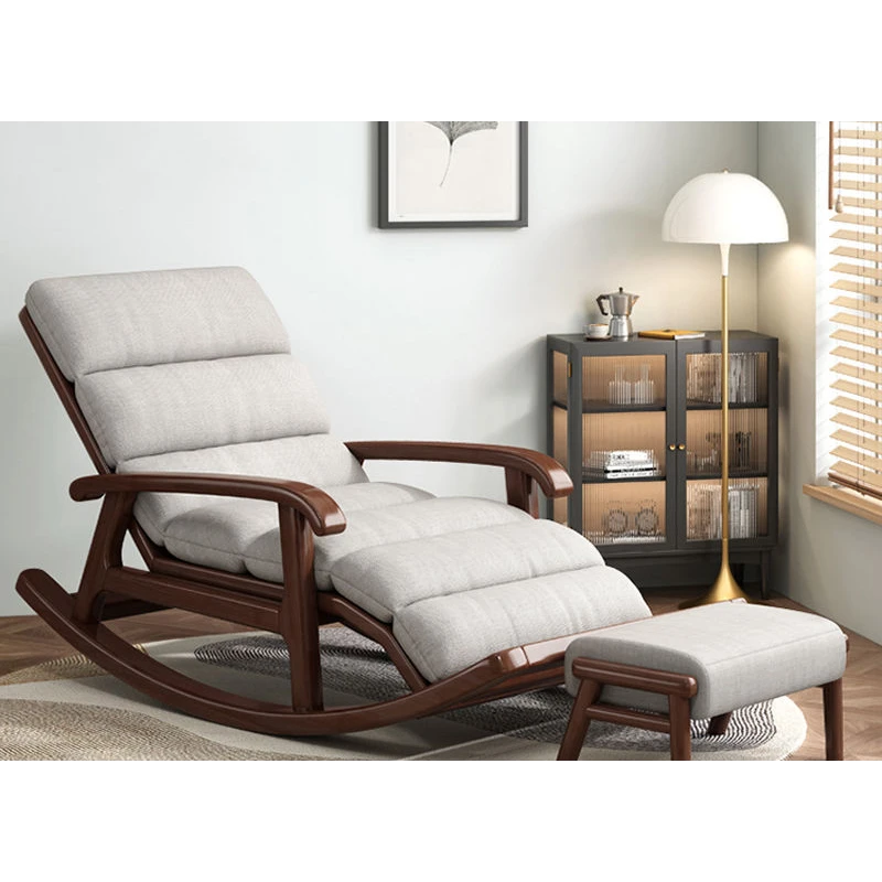 摇摇椅可躺可坐午睡躺椅阳台家用老人单人休闲椅家用摇摇椅轻奢
