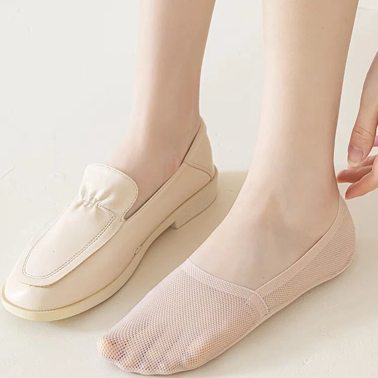 船袜女浅口夏季网眼透气隐形袜薄款棉底硅胶防滑不掉跟短袜单鞋袜