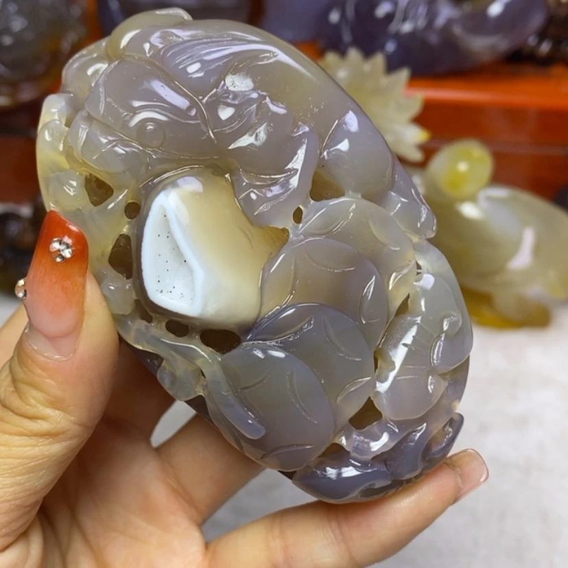 【闪购商品】玛瑙/玉髓手把未镶嵌绿*