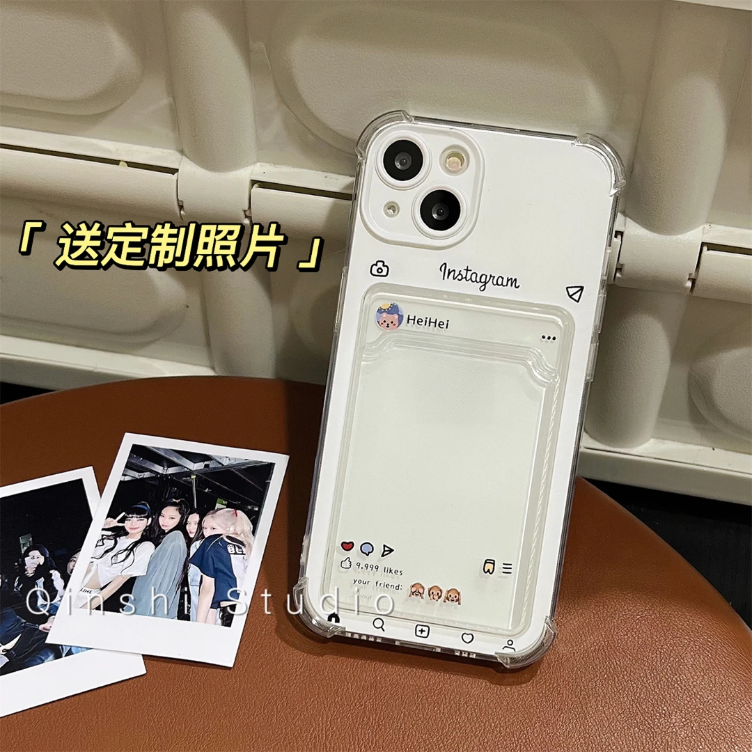 勤仕ins相框照片适用iphone15promax手机壳苹果14硅胶13/12情侣11