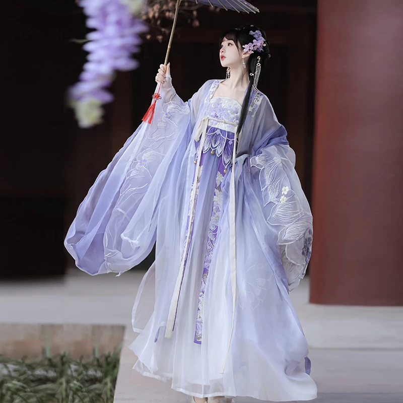 花神记汉服重工刺绣诃子齐胸裙日常春夏季仙气大袖原创芳华唐制