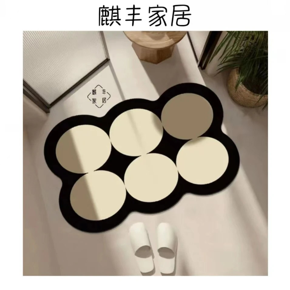 【麒丰家居】复古法式浴室吸水地垫进门垫家用卫浴防滑脚垫速干