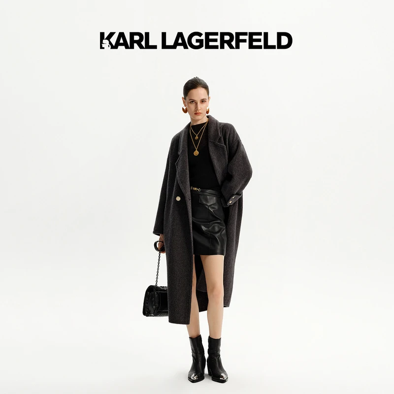 【星线好物】KARL LAGERFELD 立领长款羊毛大衣佛爷M27E2942