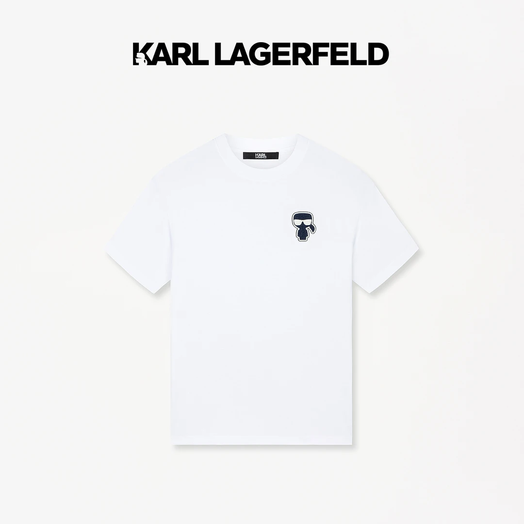 【官方男装】KARL LAGERFELD卡尔拉格斐2024夏季新款白短袖236M1742