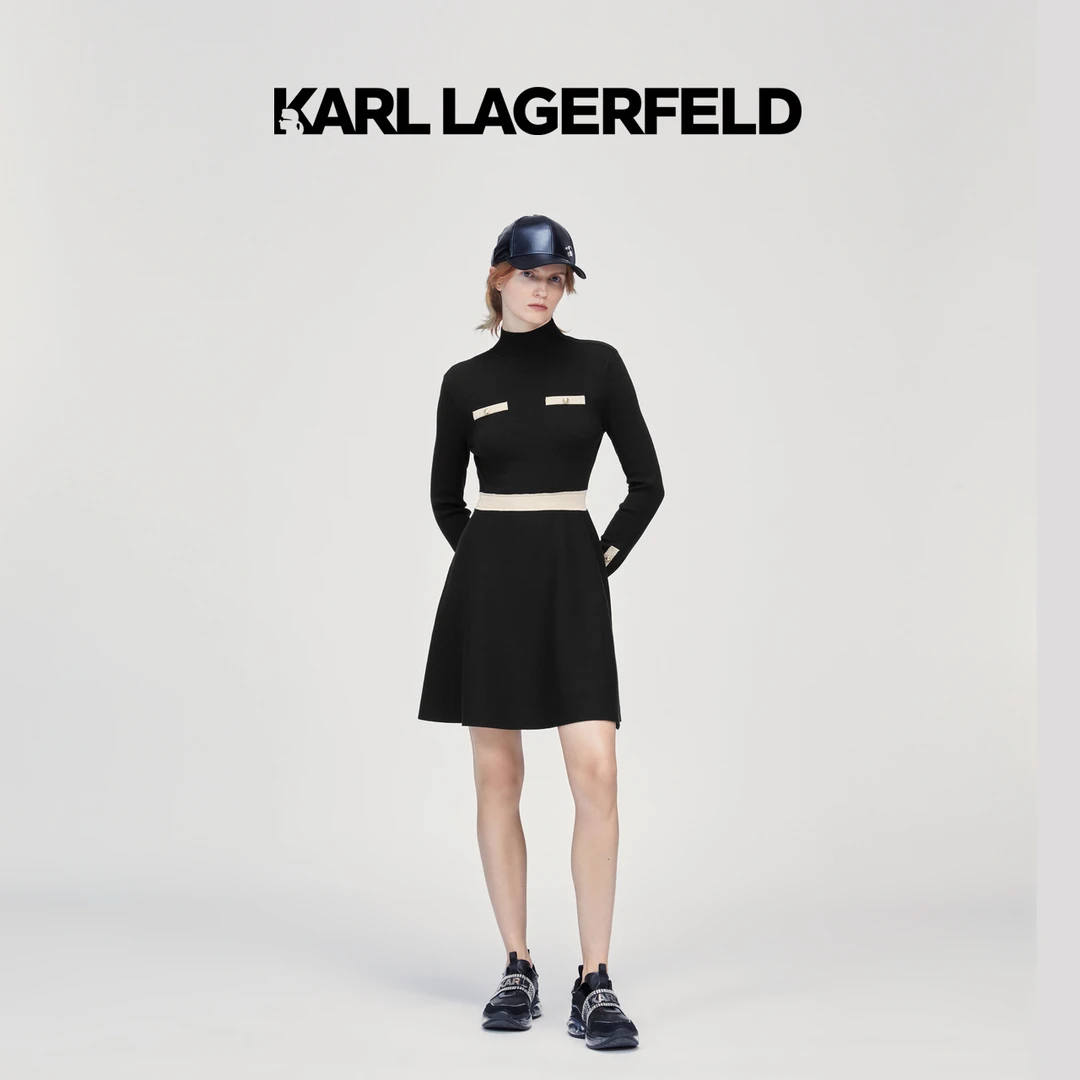 【丽公主专属】KARLLAGERFELD针织连衣裙老佛爷226L1372