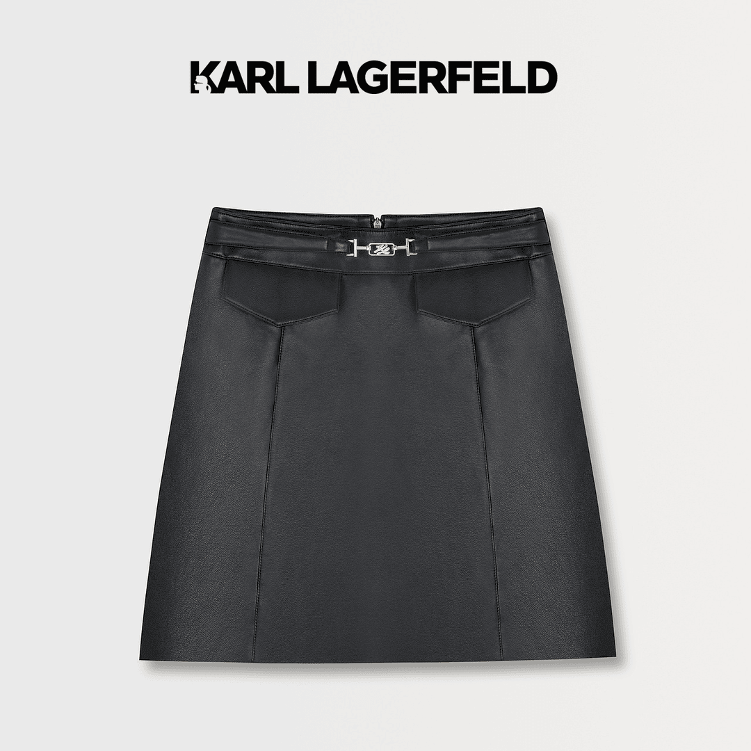 【官方】KARL LAGERFELD卡尔拉格斐2023秋KLlogo金属链半裙E36W1203
