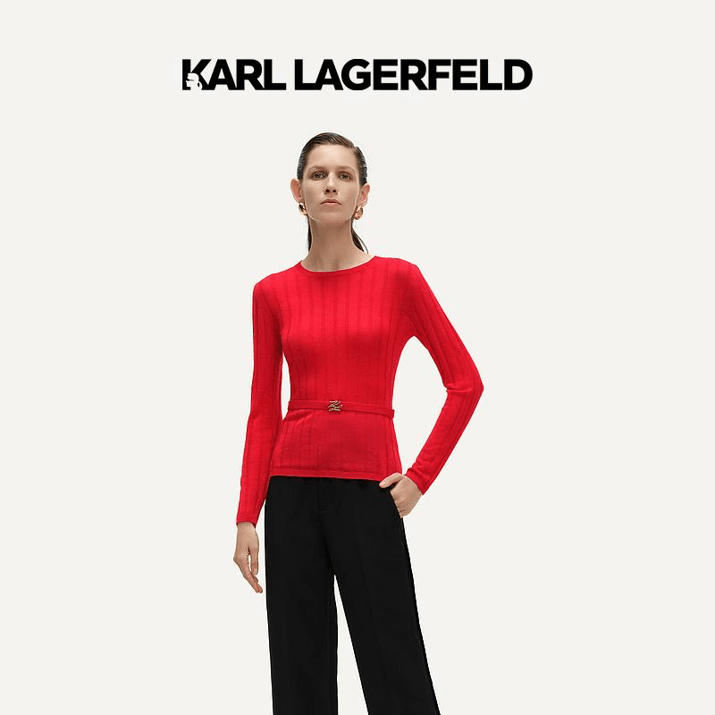 KARL LAGERFELD卡尔拉格斐2024早春新款套头针织衫老佛爷241L2012