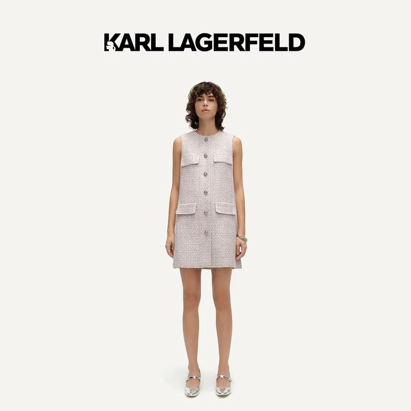 KARL LAGERFELD卡尔拉格斐春直身小香风连衣裙M22E13H4