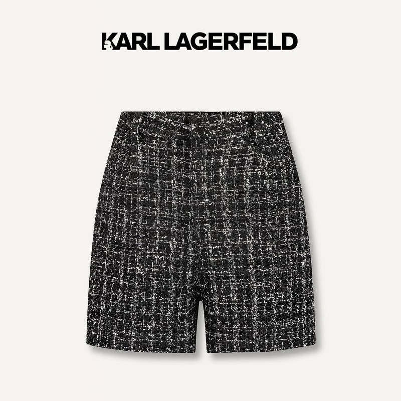【星线好物】KARL LAGERFELD 2024早春黑白花呢短裤E42W1017