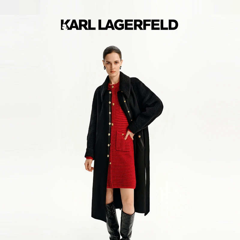【官方】KARL LAGERFELD卡尔拉格斐24冬新款羊毛大衣老佛爷K27E2904