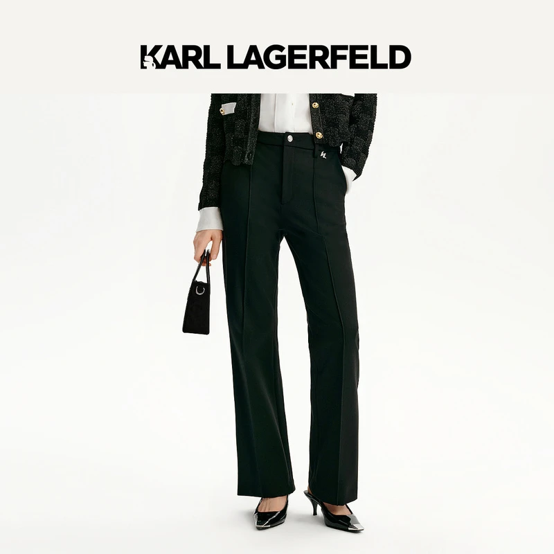 【官方】KARL LAGERFELD卡尔拉格斐24秋新微喇休闲裤老佛爷K26E1001