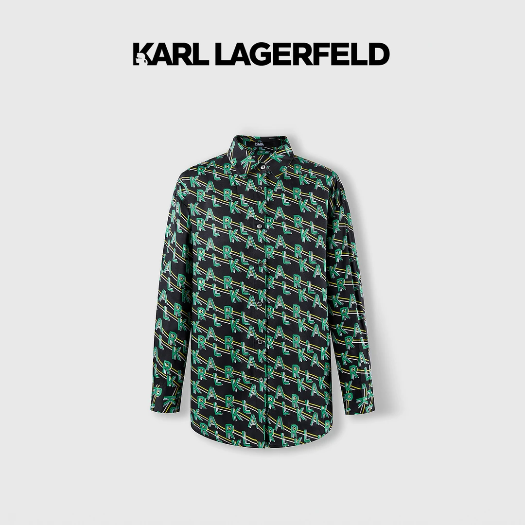 【晨粉专享价】KARL LAGERFELD夏季新款满印logo设计衬衫E33L1663