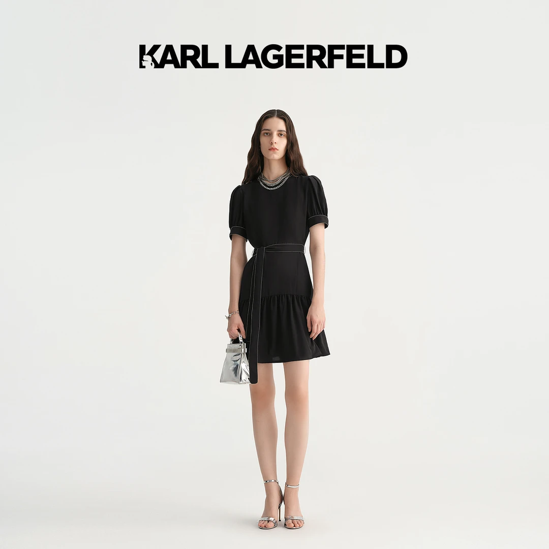 【粉丝专享】KARLLAGERFELD新款灯笼袖连衣裙老佛爷E33L1381