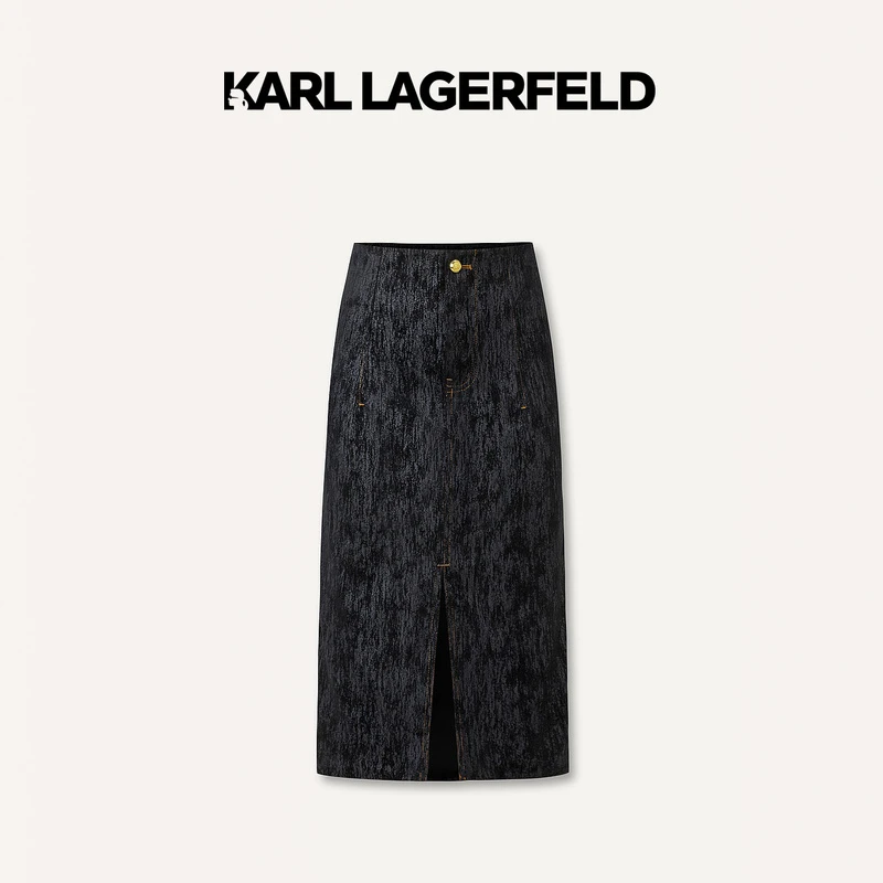 【官方】KARL LAGERFELD卡尔拉格斐24秋丝绒复古半裙老佛爷K26E1204