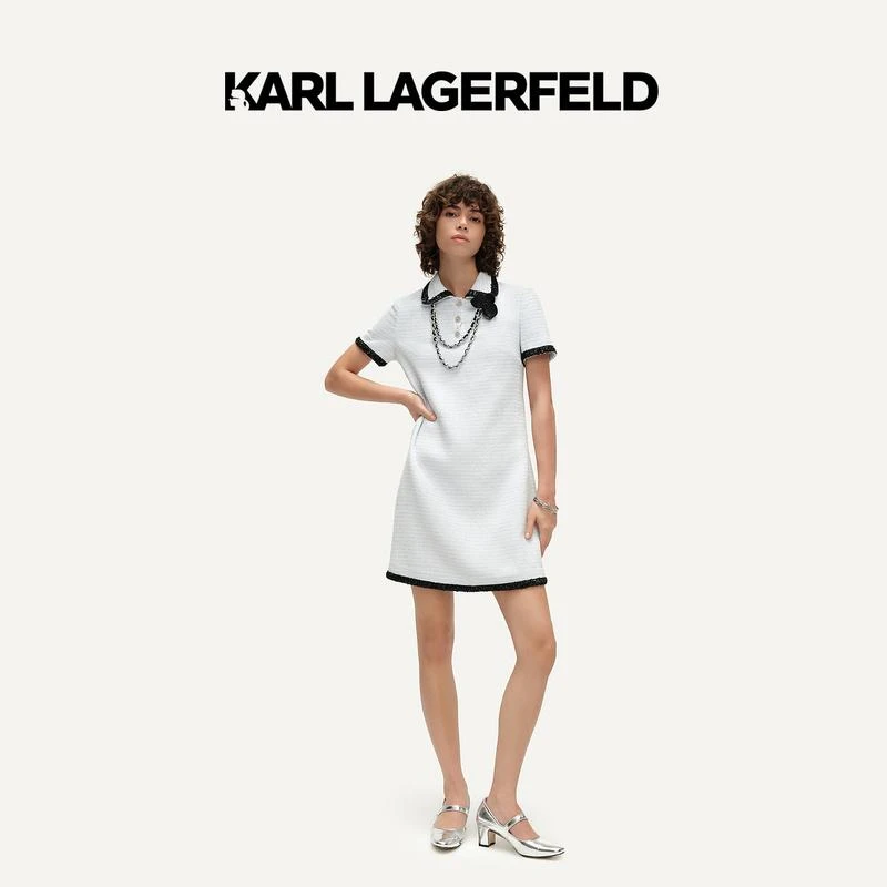 【赵老板专属】KARLLAGERFELD撞色边直身连衣裙M111
