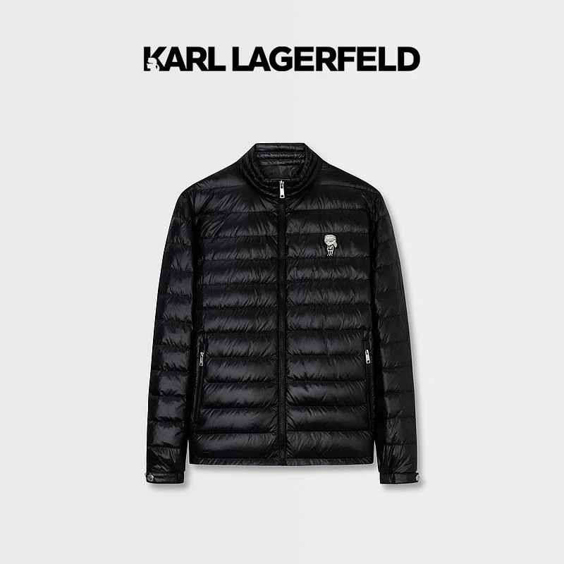 【官方】KARL LAGERFELD卡尔拉格斐秋压纹logo短羽绒服237M1554