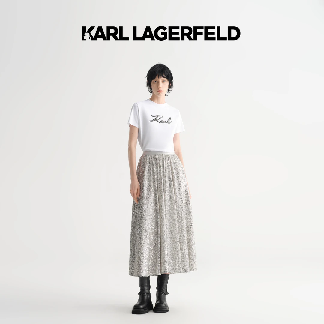 【若谷专属】KARLLAGERFELD新款时尚半身裙老佛爷231L1251