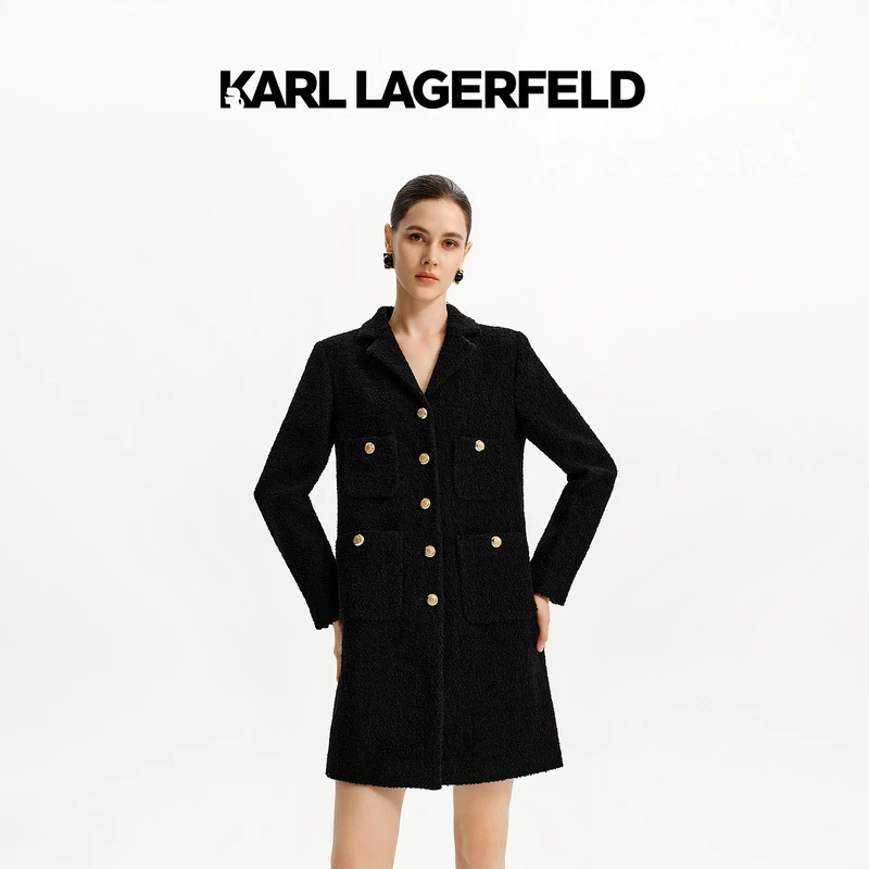KARL LAGERFELD/卡尔拉格斐【星线好物】黑色大衣佛爷K27E2951