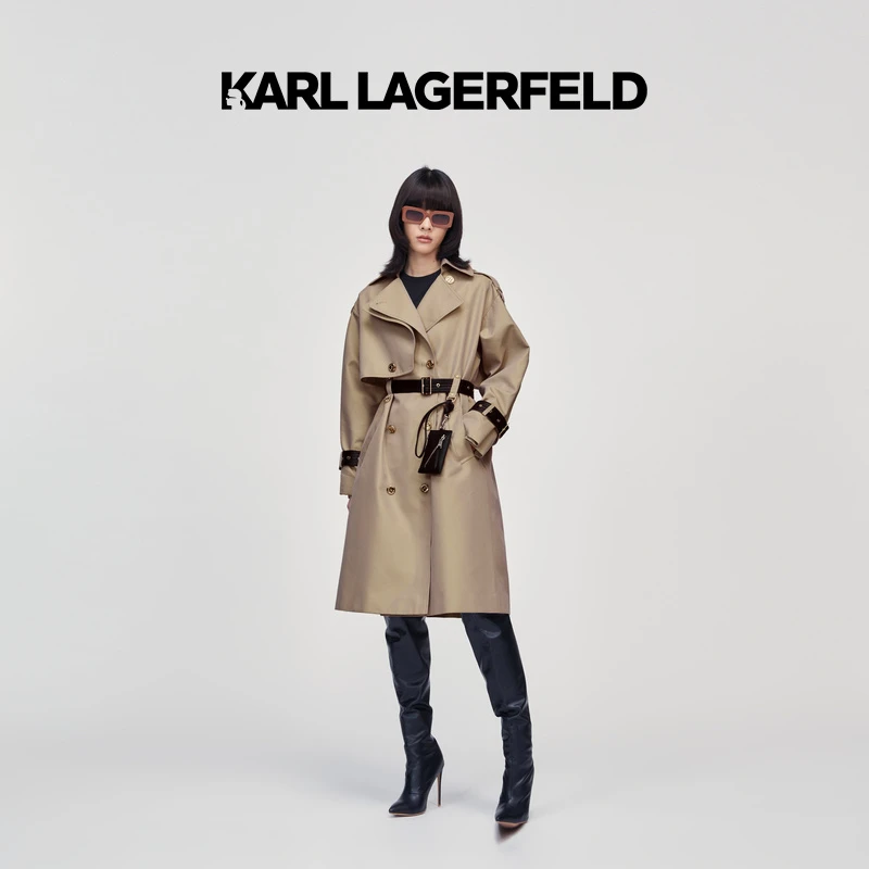 【Angel专属】KARL LAGERFELD 秋冬经典长款风衣E37W1585