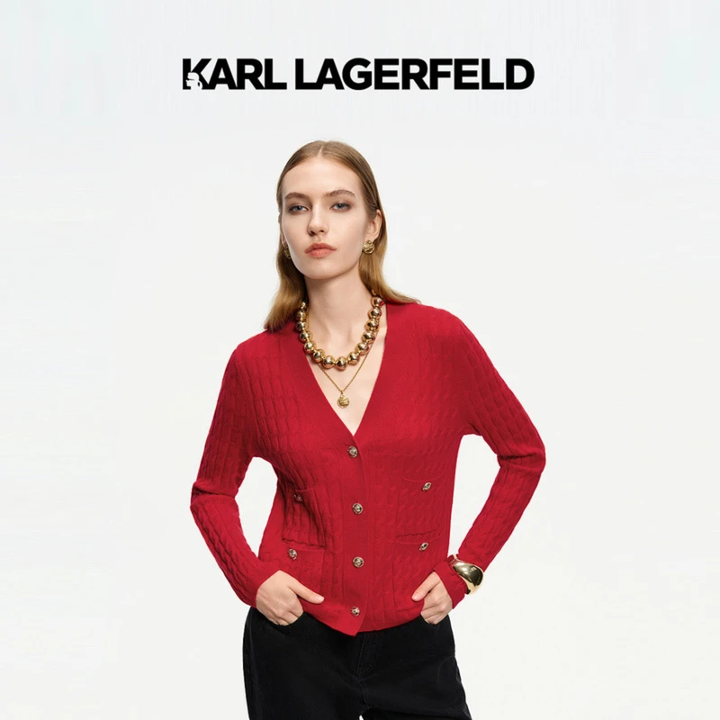 【晨粉专享价】KARL LAGERFELD卡尔拉格斐针织开衫老佛爷K27E2224