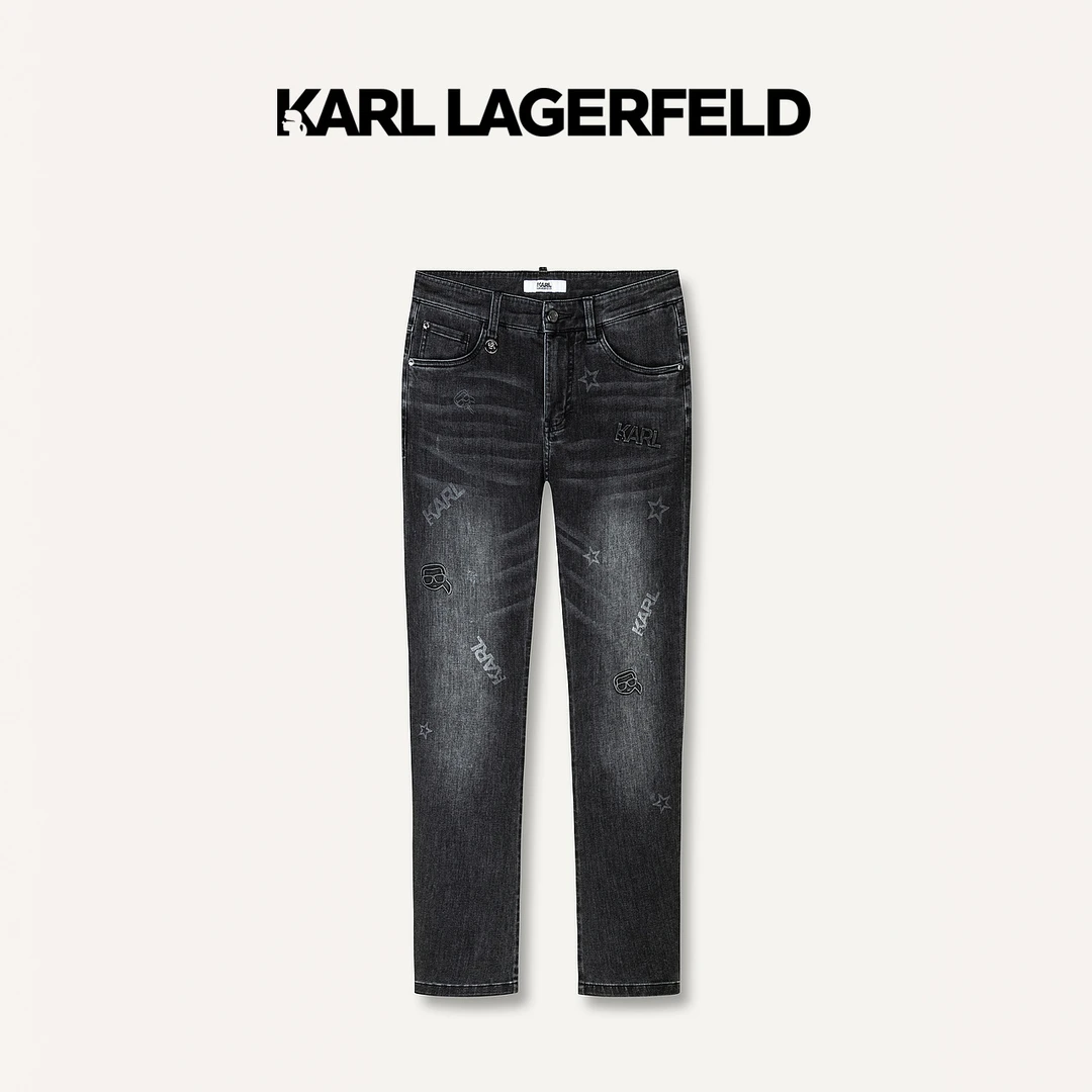 【官方男装】KARL LAGERFELD卡尔拉格斐夏新刺绣牛仔裤1K1D10403096