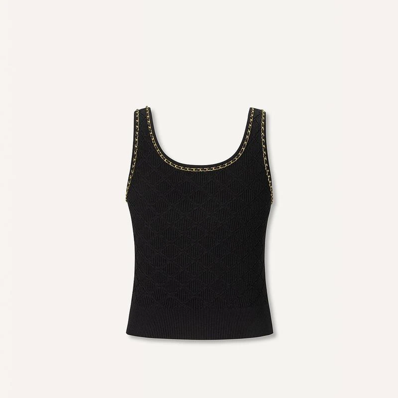 【官方】KARL LAGERFELD2024夏季新款链条装饰针织背心E42W2071