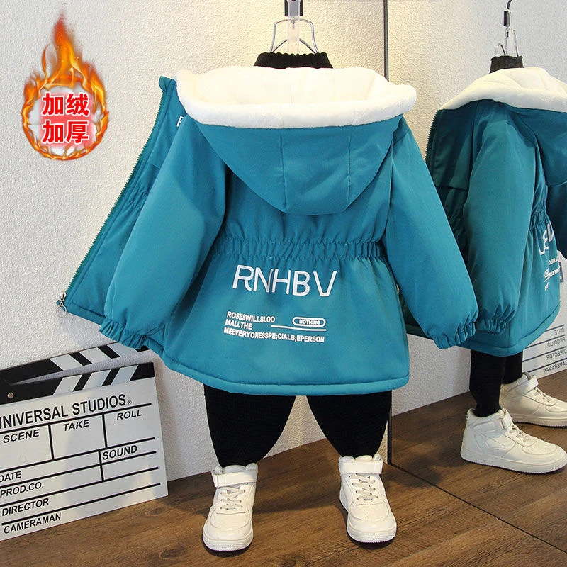 【冬款上新】女童秋冬款撞色棉服加绒棉外套23新款洋气宝宝加厚派