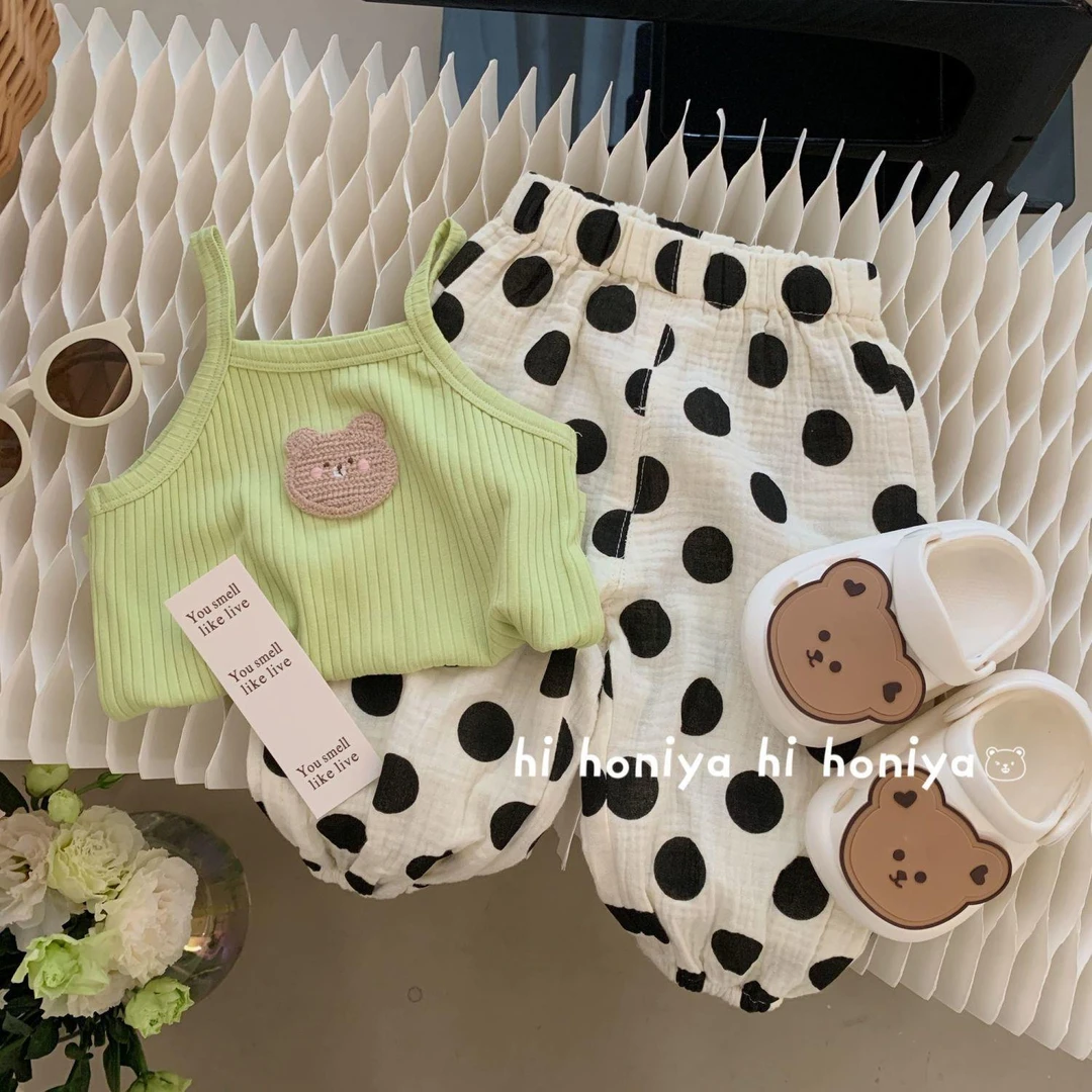 套装/单件婴儿吊带+裤子中小童夏季儿童卡通吊带糖果色儿童背D71