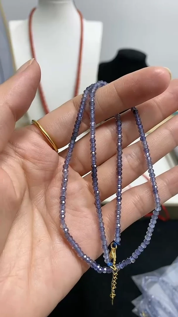 【闪购商品】堇青石6未镶嵌FG6567-堇青石切割面银镶项链