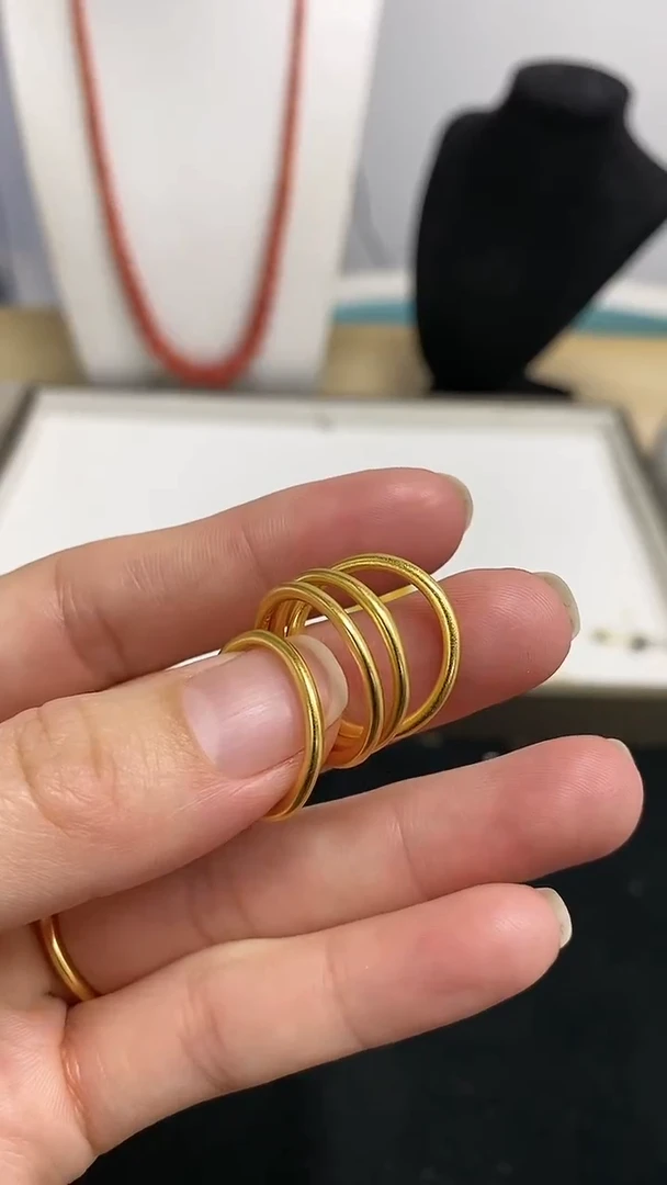 【闪购商品】石榴石颈饰未镶嵌FR466-12#金色银戒圈 1粒石榴石