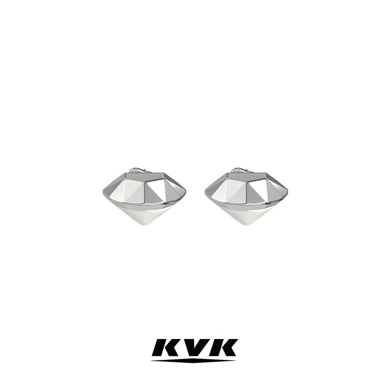 KVK 铜合金耳饰  WHITE 白系列银钻耳钉轻奢时尚小众百搭精致气质