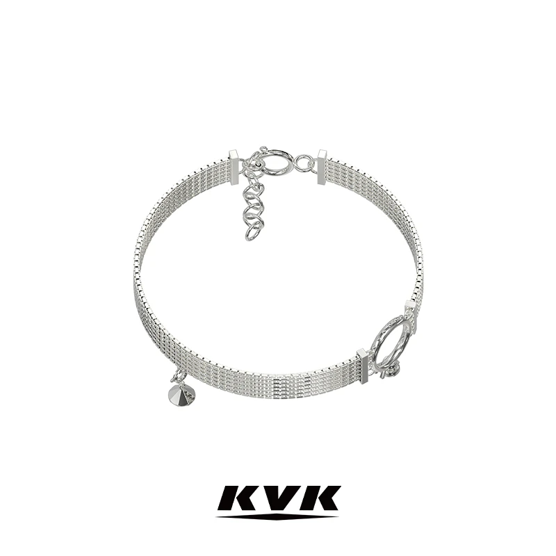 KVK 铜合金项链  WHITE 白系列银钻CHOKER项链轻奢时尚小众设计感