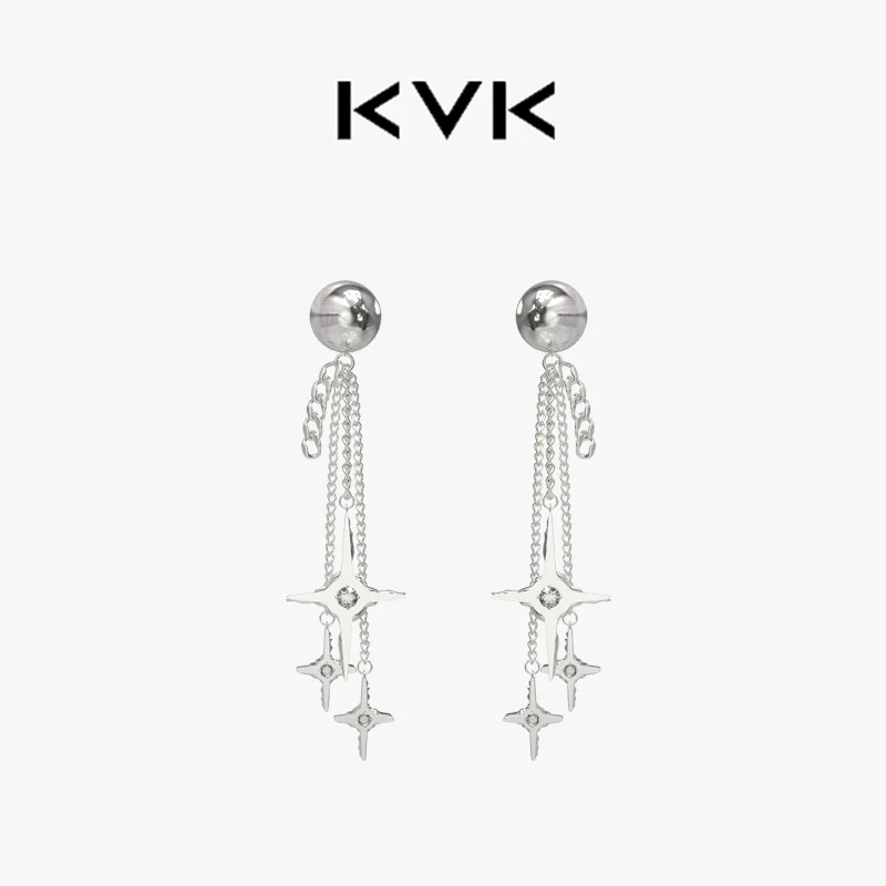 KVK 铜合金耳饰   CLOUD 云系列十字闪光拼接耳环