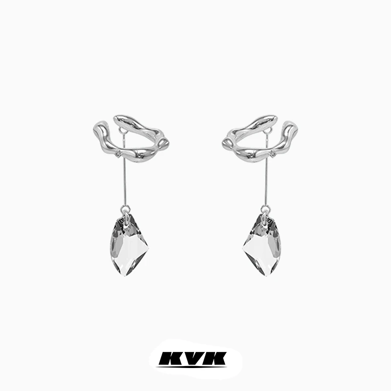 KVK 铜合金耳饰 【舒淇同款】CLOUD 云系列水晶耳挂气质小众耳饰女