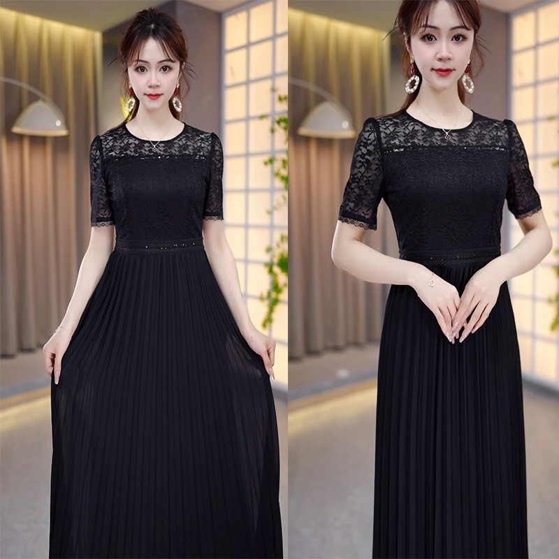 2024年夏季新款气质修身女装收腰显瘦时尚轻奢高级感穿搭连衣裙