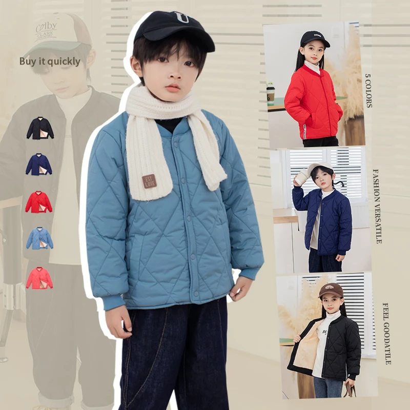 校服神器儿童一体棉服内胆加绒加厚男童女童中大童校服内胆保暖衣