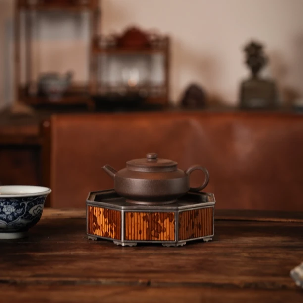 宜品自产 仲芳周盘壶 青段（蟹壳青）半手工 145cc 小圆壶 内推大口